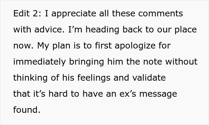 Woman Finds Boyfriend’s Ex’s Warning Note Hidden In His House, Realizes She Might Be Right Woman Finds Boyfriend’s Ex’s Warning Note Hidden In His House, Realizes She Might Be Right