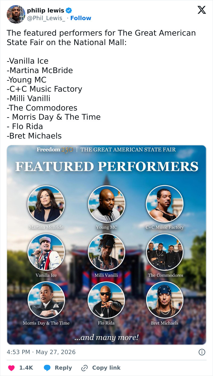 MAGA Politician’s Pitch For Trump’s ‘Freedom 250’ Concert Lineup Gets Mercilessly Roasted MAGA Politician’s Pitch For Trump’s ‘Freedom 250’ Concert Lineup Gets Mercilessly Roasted
