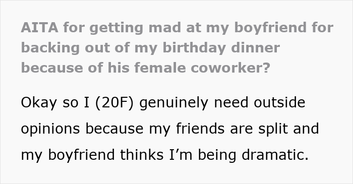 Woman Dumps BF Because Of His Infuriating Reason To Cancel Her Birthday Dinner Woman Dumps BF Because Of His Infuriating Reason To Cancel Her Birthday Dinner