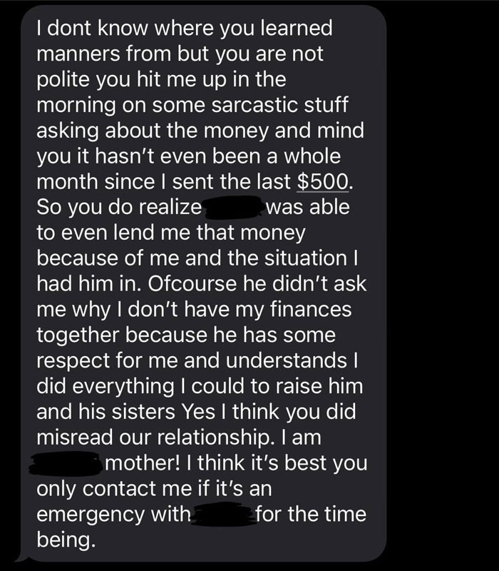 Financially Irresponsible MIL Refuses DIL’s Request To Pay Back $1.5K Loan, Says She’s On Vacation