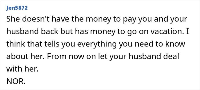 Financially Irresponsible MIL Refuses DIL’s Request To Pay Back $1.5K Loan, Says She’s On Vacation