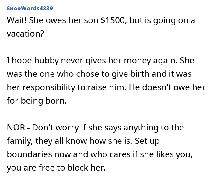 Financially Irresponsible MIL Refuses DIL’s Request To Pay Back $1.5K Loan, Says She’s On Vacation