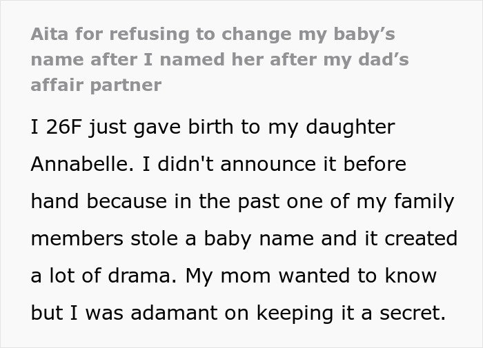 Woman Finds Out The Name She Gave Her Baby Has A Bad History In Her Family, Refuses To Change It Woman Finds Out The Name She Gave Her Baby Has A Bad History In Her Family, Refuses To Change It