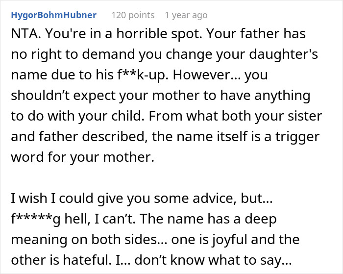 Woman Finds Out The Name She Gave Her Baby Has A Bad History In Her Family, Refuses To Change It Woman Finds Out The Name She Gave Her Baby Has A Bad History In Her Family, Refuses To Change It