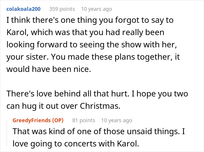 Woman Uses Concert Ticket To Appease Toxic Friend, Ends Up Hurting Sis As It Was A Gift From Her Woman Uses Concert Ticket To Appease Toxic Friend, Ends Up Hurting Sis As It Was A Gift From Her