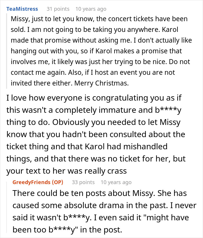 Woman Uses Concert Ticket To Appease Toxic Friend, Ends Up Hurting Sis As It Was A Gift From Her Woman Uses Concert Ticket To Appease Toxic Friend, Ends Up Hurting Sis As It Was A Gift From Her