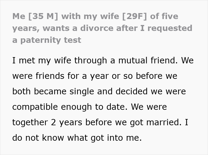 Husband Demands Paternity Test While Browsing Dating Apps, Wife Shares Results And Divorce Papers Husband Demands Paternity Test While Browsing Dating Apps, Wife Shares Results And Divorce Papers