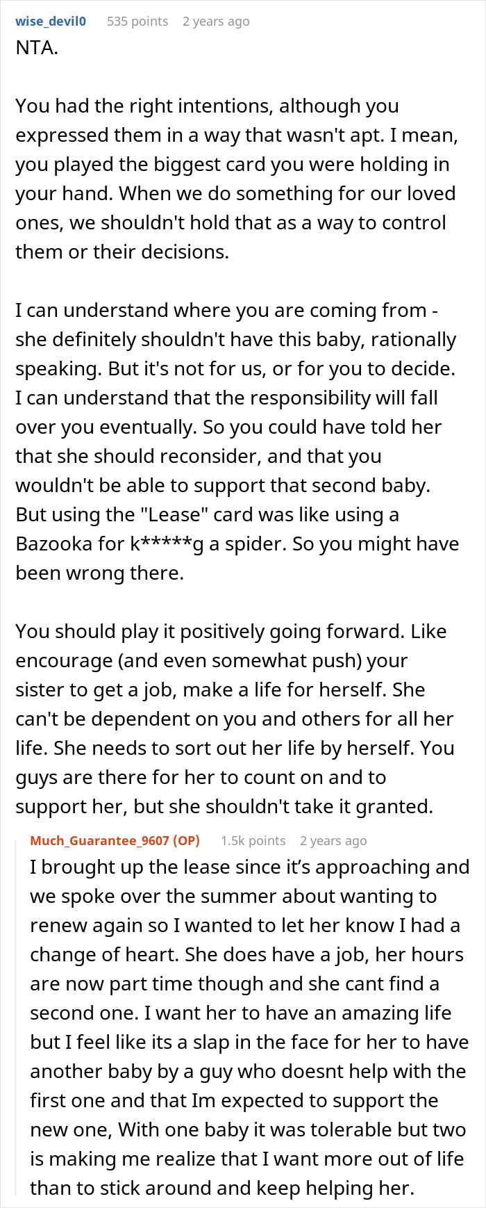23YO Helps Struggling Sis With Rent And Childcare, Drops An Ultimatum As She’s Pregnant Again 23YO Helps Struggling Sis With Rent And Childcare, Drops An Ultimatum As She’s Pregnant Again