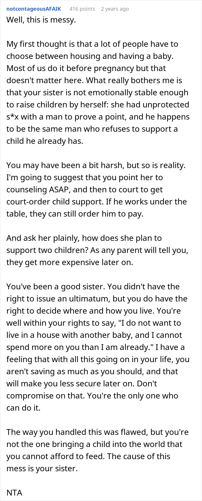 23YO Helps Struggling Sis With Rent And Childcare, Drops An Ultimatum As She’s Pregnant Again 23YO Helps Struggling Sis With Rent And Childcare, Drops An Ultimatum As She’s Pregnant Again
