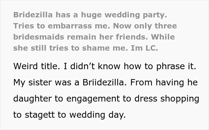Bride Repeatedly Targets Her Own Sister During Wedding Prep, Pushes Her Away For Good After Ceremony Bride Repeatedly Targets Her Own Sister During Wedding Prep, Pushes Her Away For Good After Ceremony