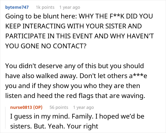 Bride Repeatedly Targets Her Own Sister During Wedding Prep, Pushes Her Away For Good After Ceremony Bride Repeatedly Targets Her Own Sister During Wedding Prep, Pushes Her Away For Good After Ceremony