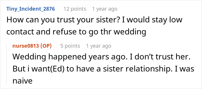 Bride Repeatedly Targets Her Own Sister During Wedding Prep, Pushes Her Away For Good After Ceremony Bride Repeatedly Targets Her Own Sister During Wedding Prep, Pushes Her Away For Good After Ceremony