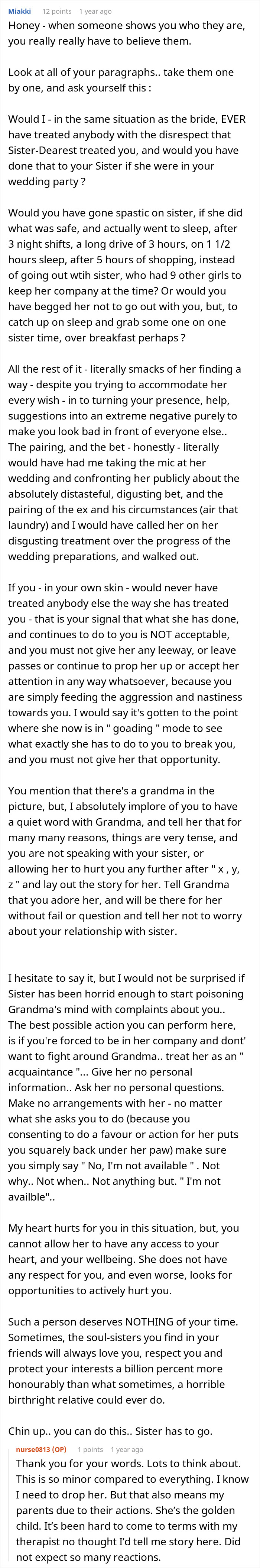 Bride Repeatedly Targets Her Own Sister During Wedding Prep, Pushes Her Away For Good After Ceremony Bride Repeatedly Targets Her Own Sister During Wedding Prep, Pushes Her Away For Good After Ceremony