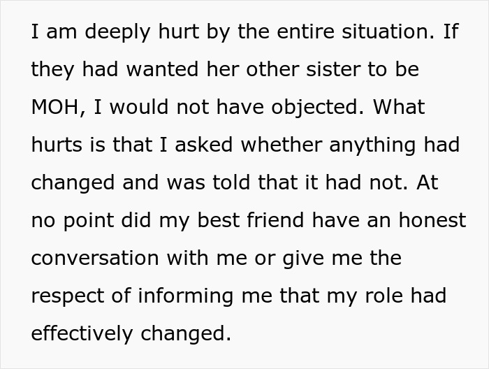 Woman Takes Her MOH Responsibilities Seriously, Bride Makes Her Regret It Woman Takes Her MOH Responsibilities Seriously, Bride Makes Her Regret It