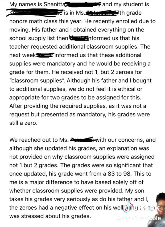 Student Gets A Zero For Not Buying His Teacher’s Classroom Supplies, His Mom Calls The School Out