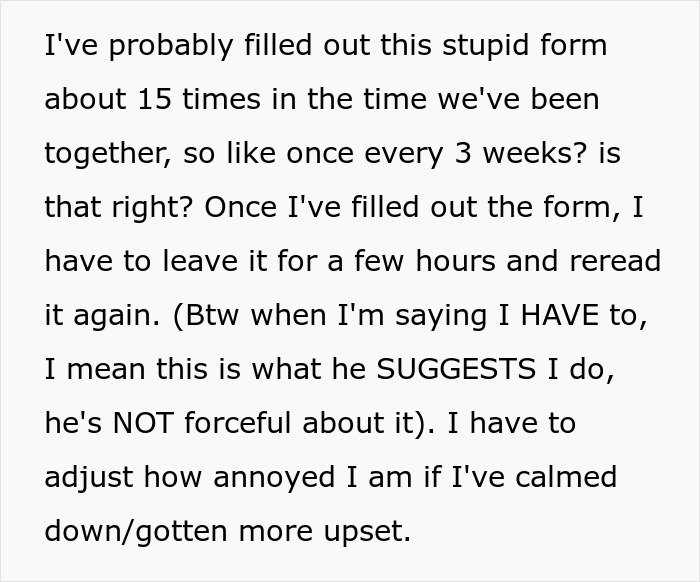 Guy Makes GF Fill Out Form If She’s Angry, She Loses It As It Exposes His Obsession With Data Collection