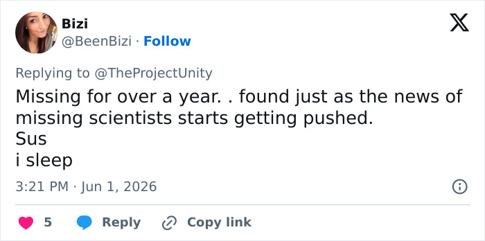 Explosive New Theories Emerge After Missing Scientist Assistant Is Found As Ex‑FBI Chief Sounds Alarm