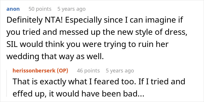 Woman Is In A Lose-Lose Situation When SIL Asks To Make Her An Elaborate Wedding Dress