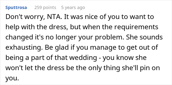 Woman Is In A Lose-Lose Situation When SIL Asks To Make Her An Elaborate Wedding Dress
