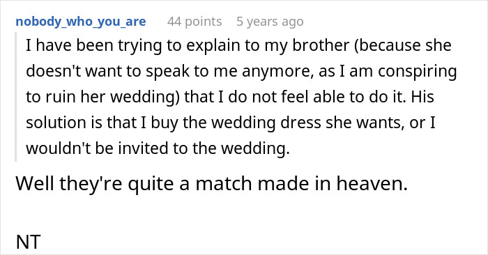 Woman Is In A Lose-Lose Situation When SIL Asks To Make Her An Elaborate Wedding Dress