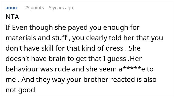 Woman Is In A Lose-Lose Situation When SIL Asks To Make Her An Elaborate Wedding Dress