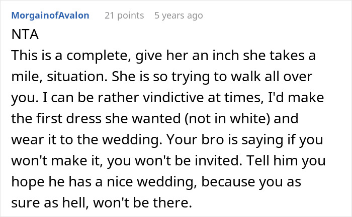 Woman Is In A Lose-Lose Situation When SIL Asks To Make Her An Elaborate Wedding Dress