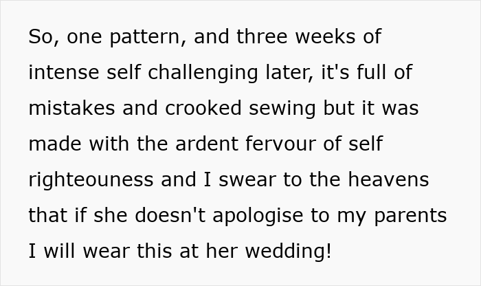 Woman Is In A Lose-Lose Situation When SIL Asks To Make Her An Elaborate Wedding Dress
