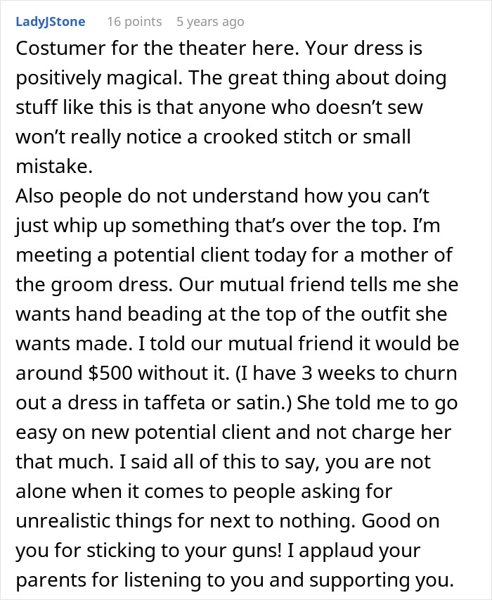 Woman Is In A Lose-Lose Situation When SIL Asks To Make Her An Elaborate Wedding Dress