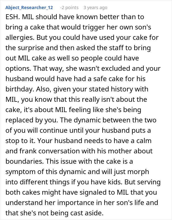 MIL Secretly Brings Her Own Cake To Son’s Birthday, Doesn’t Expect What Happens Next