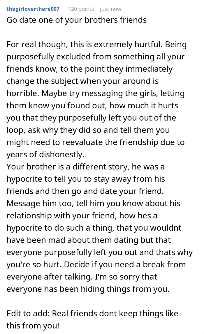 Woman Finds Out Friends Hid A Secret About Her Twin Brother, Realizes She Was The Only One Left Out