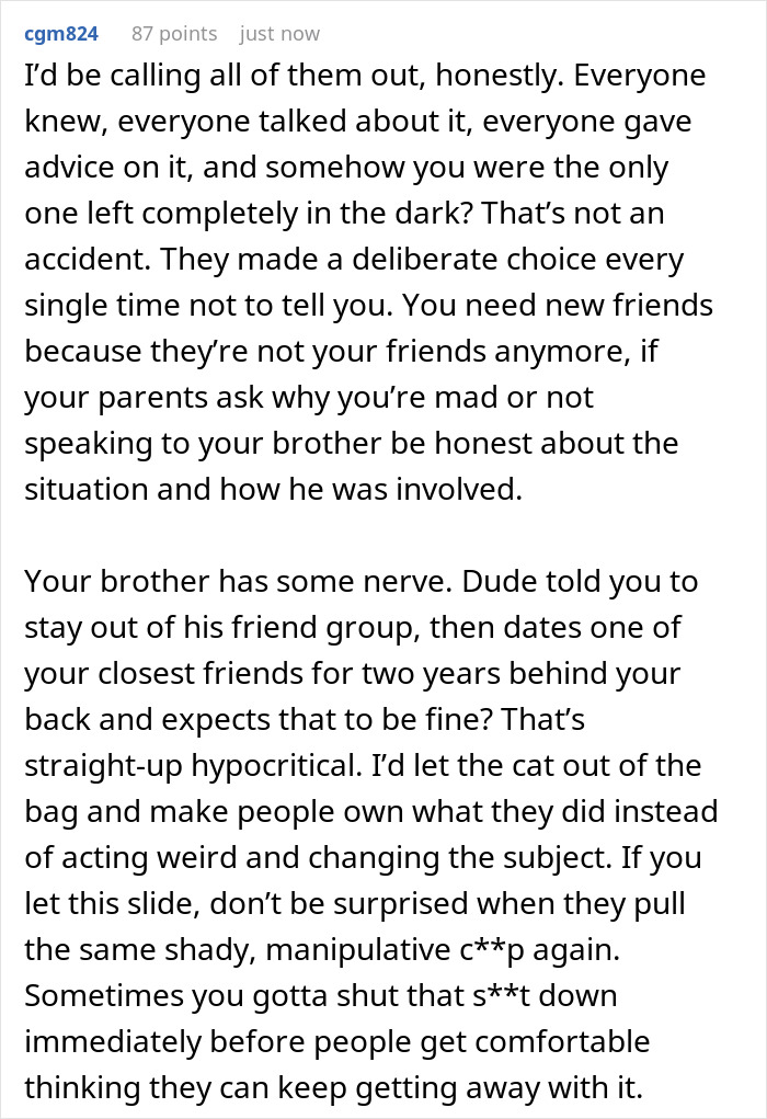 Woman Finds Out Friends Hid A Secret About Her Twin Brother, Realizes She Was The Only One Left Out
