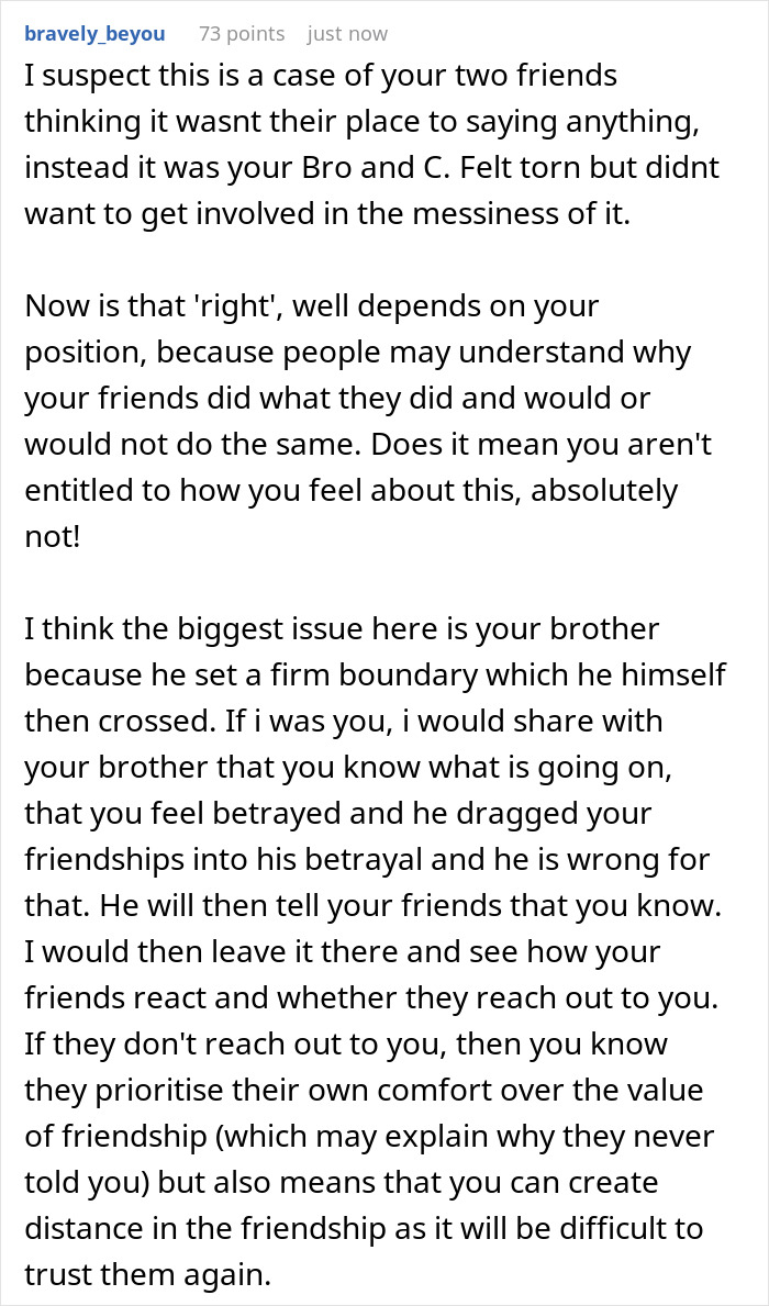 Woman Finds Out Friends Hid A Secret About Her Twin Brother, Realizes She Was The Only One Left Out