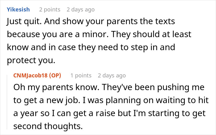 17YO Suspects Boss Is Going Insane, Feels Unsafe After He Sends Threatening Text To Everyone