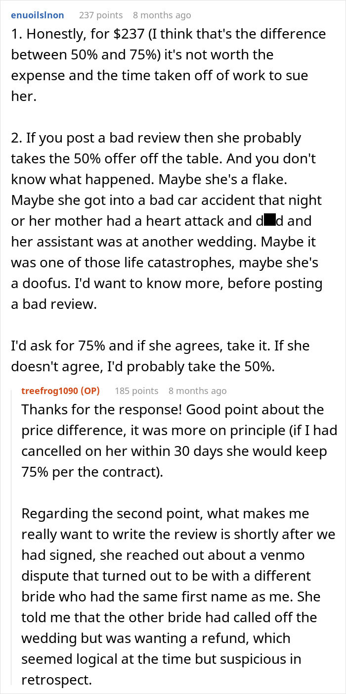 Coordinator Cancels Wedding 24 Hours Before The Wedding, Then Tries To Silence The Bride
