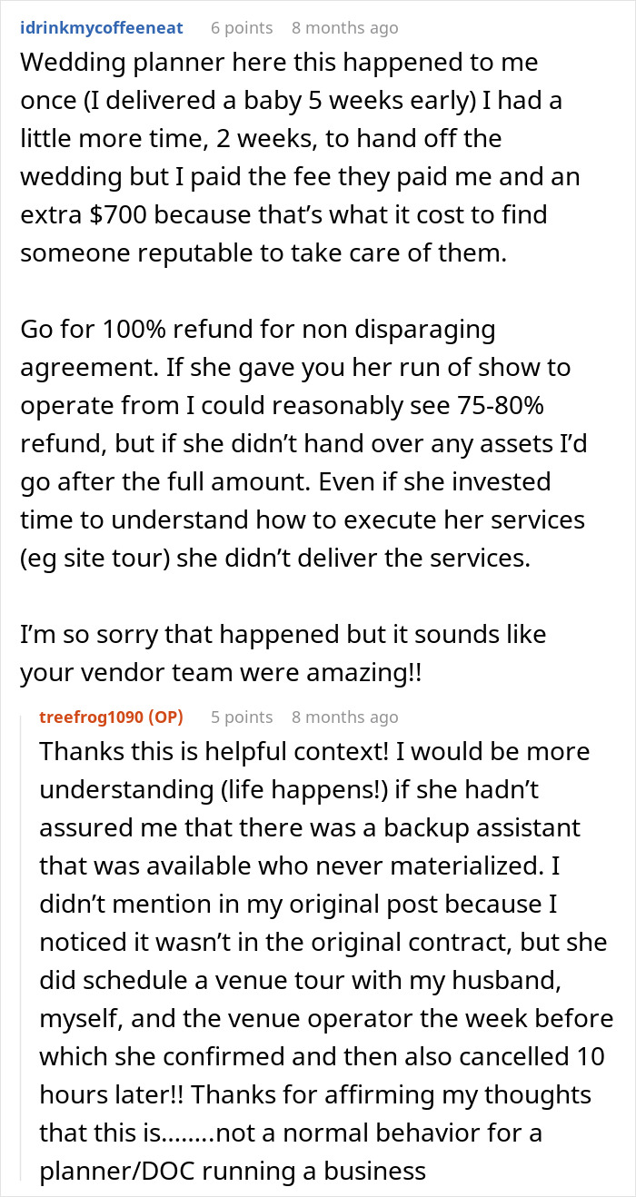 Coordinator Cancels Wedding 24 Hours Before The Wedding, Then Tries To Silence The Bride