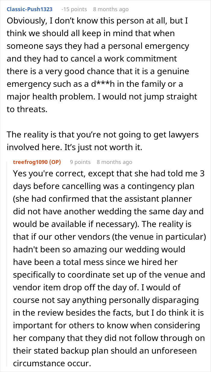 Coordinator Cancels Wedding 24 Hours Before The Wedding, Then Tries To Silence The Bride