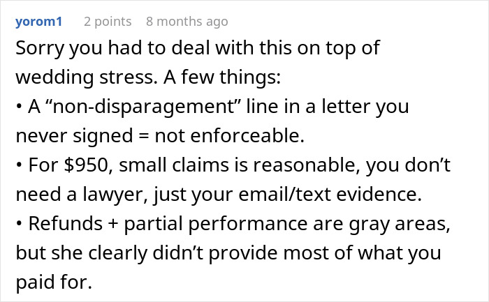 Coordinator Cancels Wedding 24 Hours Before The Wedding, Then Tries To Silence The Bride