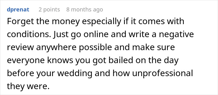 Coordinator Cancels Wedding 24 Hours Before The Wedding, Then Tries To Silence The Bride