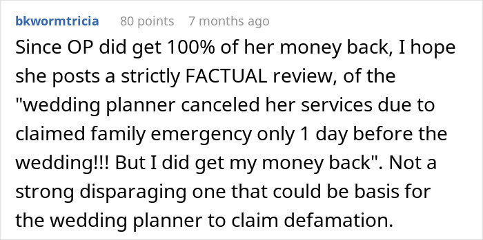 Coordinator Cancels Wedding 24 Hours Before The Wedding, Then Tries To Silence The Bride