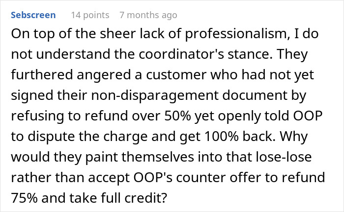 Coordinator Cancels Wedding 24 Hours Before The Wedding, Then Tries To Silence The Bride
