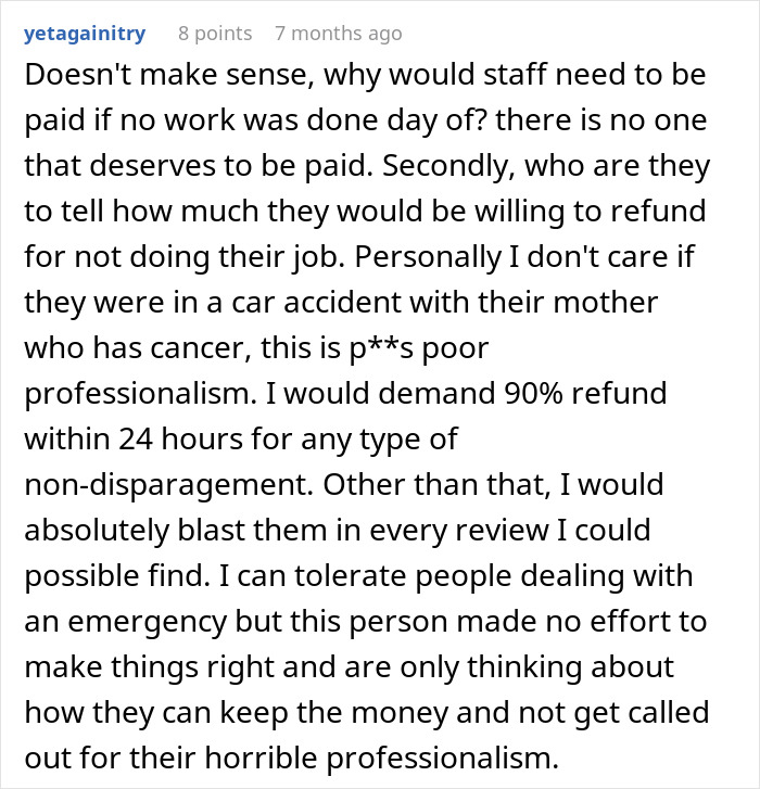 Coordinator Cancels Wedding 24 Hours Before The Wedding, Then Tries To Silence The Bride