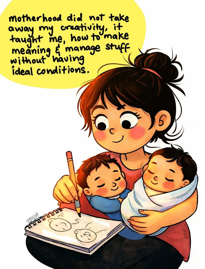 This Indian Artist Made 33 Simple Yet Deeply Relatable Comics About Motherhood, Marriage, And Family Life (New Pics)