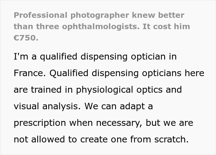 Customer Refuses To Listen To Licensed Optician, Discovers Why Experts Warned Him From The Start