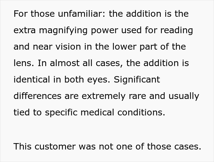 Customer Refuses To Listen To Licensed Optician, Discovers Why Experts Warned Him From The Start