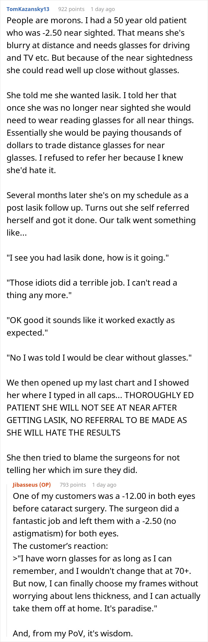 Customer Refuses To Listen To Licensed Optician, Discovers Why Experts Warned Him From The Start