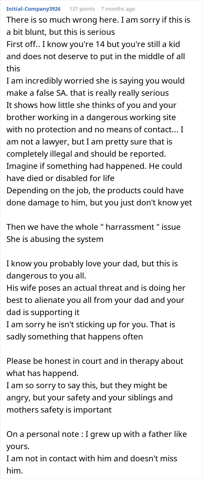 Guy Sides With Toxic Wife Who Bullies His Kids, Ends Up Hurting 14YO, Who Blocks Him For Good