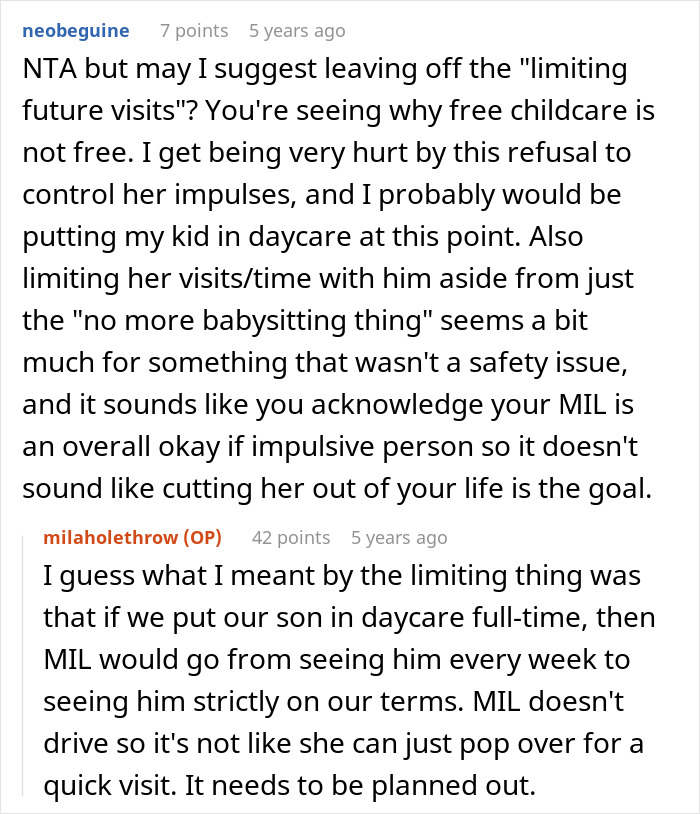 MIL Refuses To Listen To Parents, Keep Crossing Major Boundaries While Babysitting