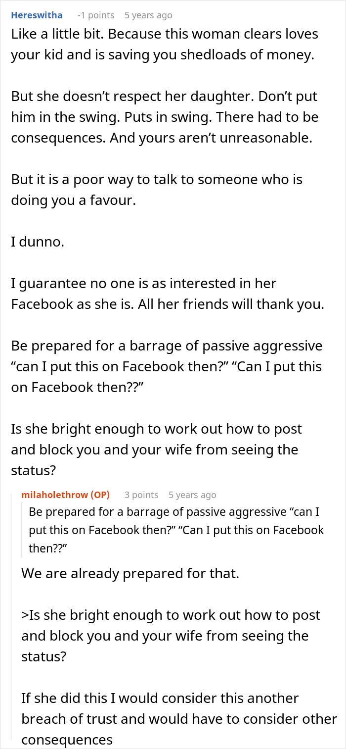 MIL Refuses To Listen To Parents, Keep Crossing Major Boundaries While Babysitting
