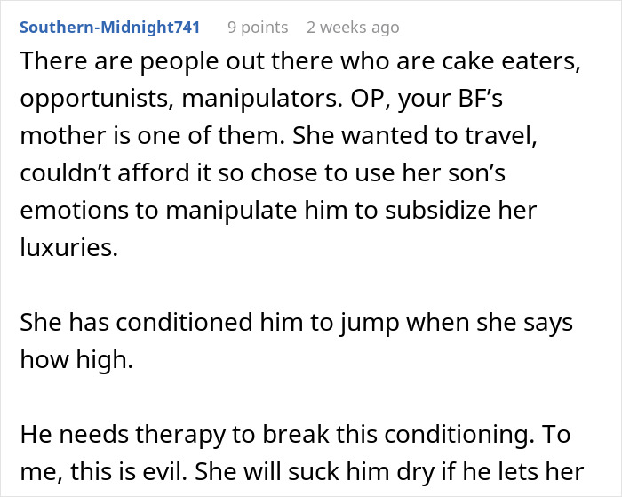 Mama’s Boy Funds Mom’s Fancy Trips, Skeptical Fianc&eacute;e Questions How Things Will Work After Marriage