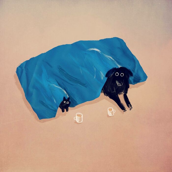 Artist Perfectly Captures The Chaos, Charm, And Strange Logic Of Dogs In These 30 Illustrations